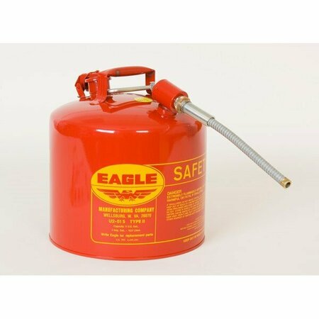 EAGLE TYPE II SAFETY CANS-GAVANIZED STEEL, Red - w/7/8in. O.D. Flex Spout, CAPACITY: 5 Gal U251SRED